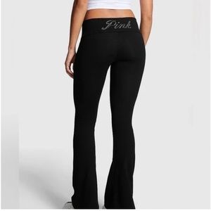 pink bling logo pants